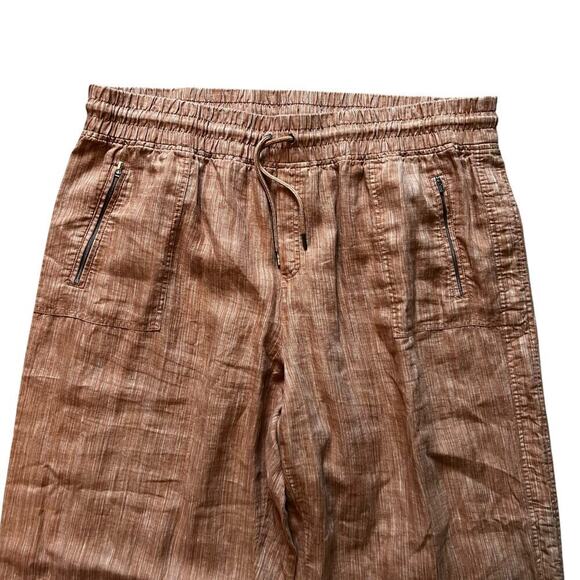 Athleta Women’s Plus Size Cabo Linen Textured Wide Leg Pants Tan Size 24 - Picture 3 of 9